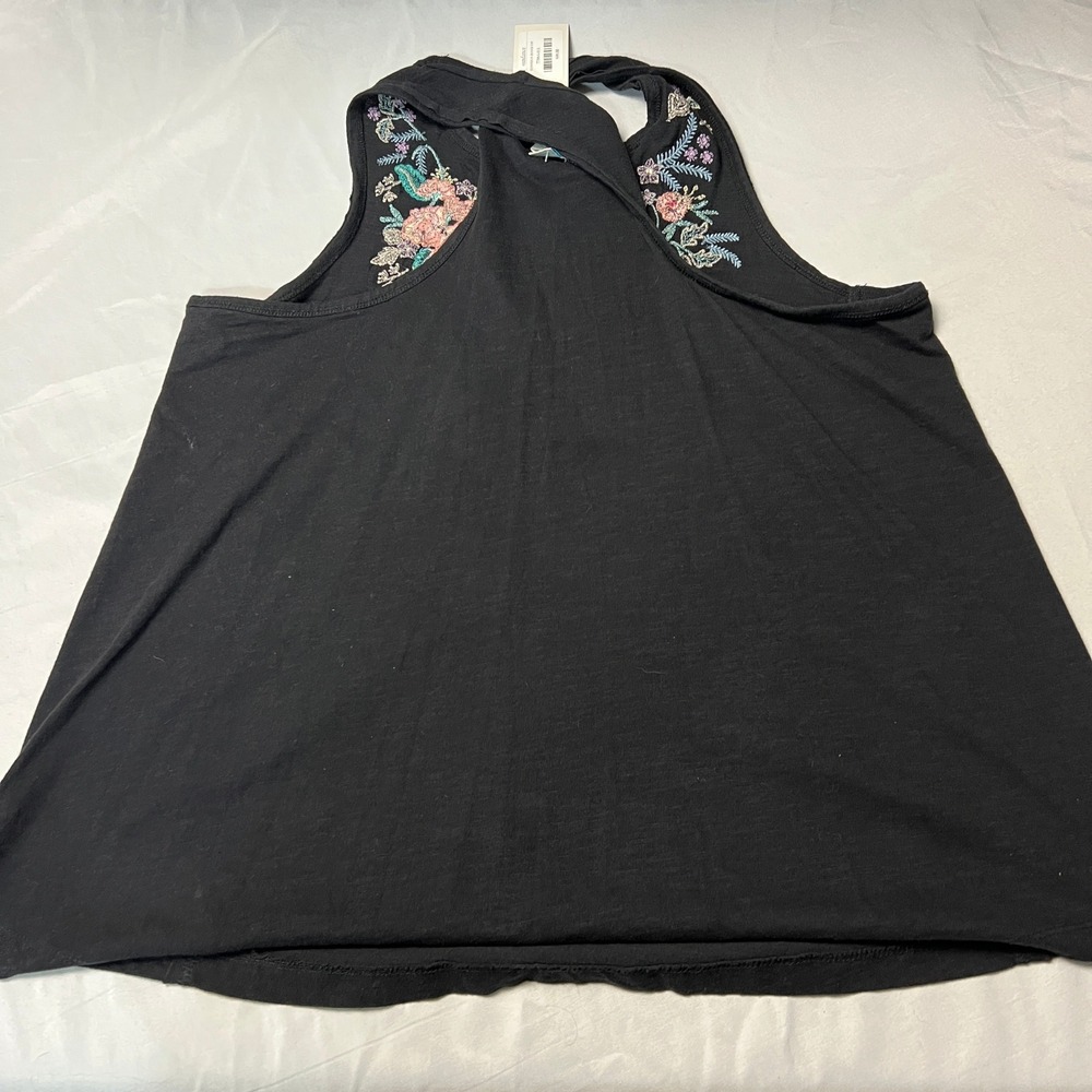 NWT Sundance Flowers in Bloom Black Embroidered‎ Racerback Twist Tank Top Sm - Picture 5 of 11
